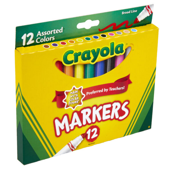 Broad Line Markers, Assorted, 12 Per Box, 6 Boxes