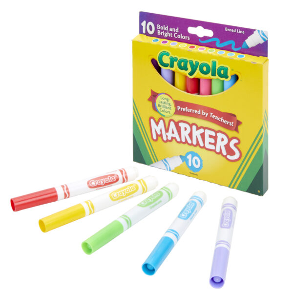 Broad Line Markers, Bold & Bright Colors, 10 Per Pack, 6 Packs