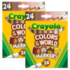 Colors of the World Markers, 24 Per Pack, 2 Packs