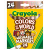 Colors of the World Markers, 24 Per Pack, 2 Packs
