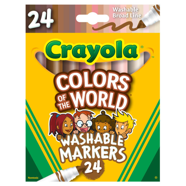 Colors of the World Markers, 24 Per Pack, 2 Packs