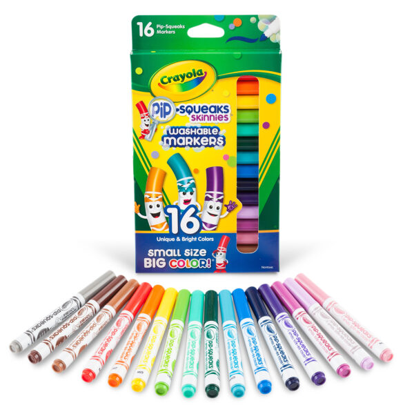 Pip-Squeaks Skinnies Markers, Fine Tip, 16 Per Box, 3 Boxes