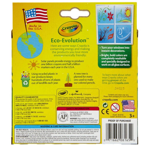 Washable Window Markers, 8 Per Box, 3 Boxes