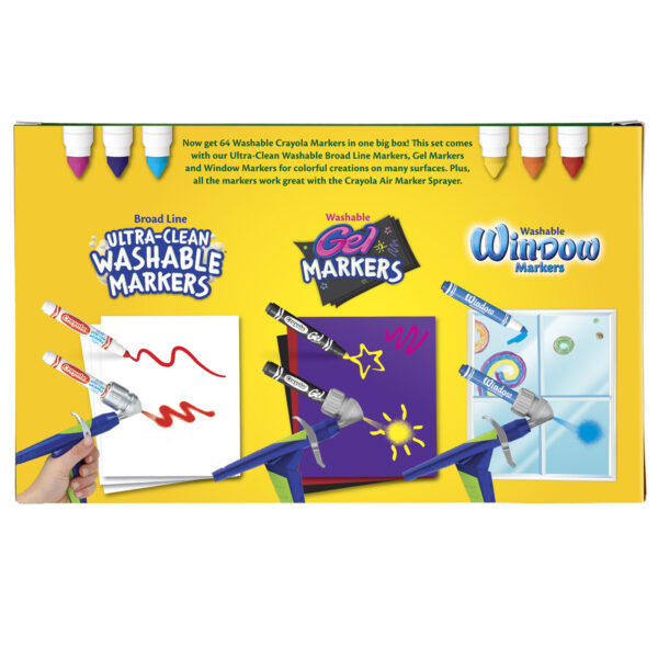 Washable Markers, Broad Line, Assorted Colors, Pack of 64