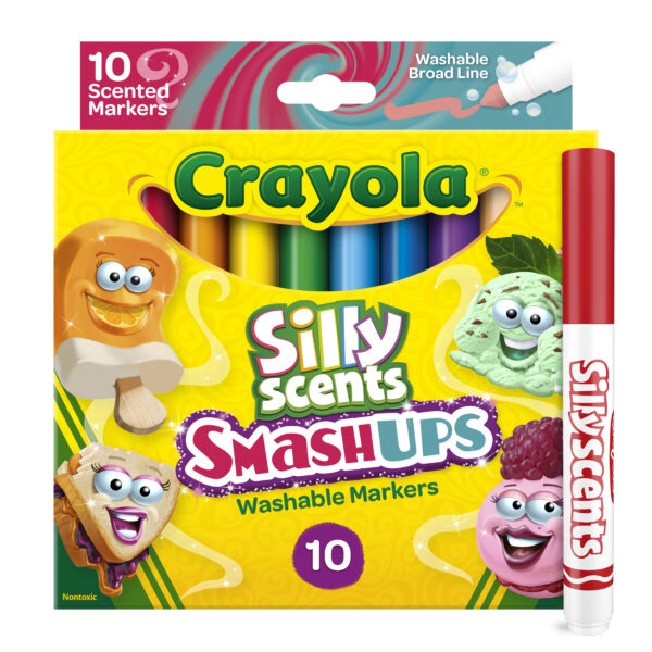 Silly Scents Smash Ups Broad Line Washable Scented Markers, 10 Per Pack, 6 Packs
