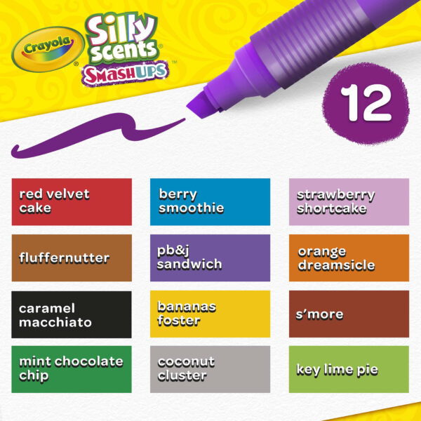 Wedge Tip Silly Scents Smash Ups Markers, 12 Per Pack, 3 Packs