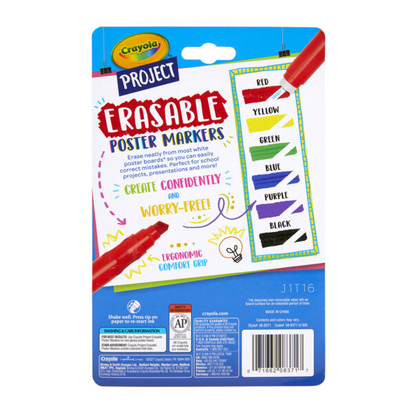 Project Erasable Poster Markers, Pack of 6