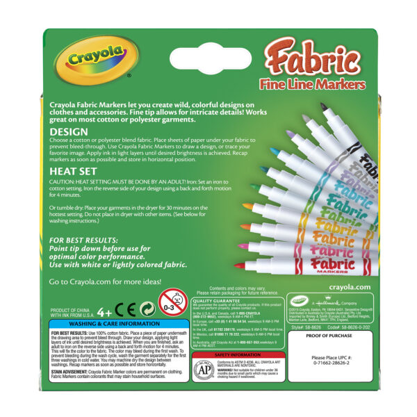 Fabric Markers, Fine Line, 10 Per Box, 3 Boxes