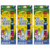 Pip Squeaks Washable Markers, Conical Tip, 16 Per Box, 3 Boxes