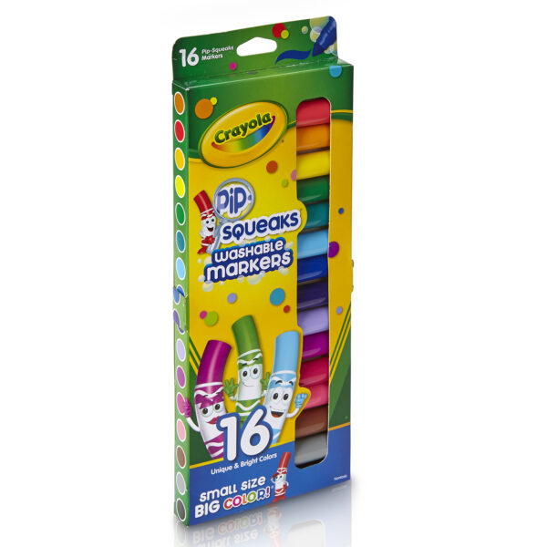 Pip Squeaks Washable Markers, Conical Tip, 16 Per Box, 3 Boxes