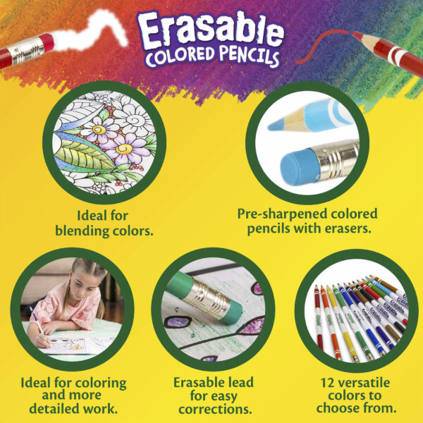 Erasable Colored Pencils, 12 Per Box, 6 Boxes