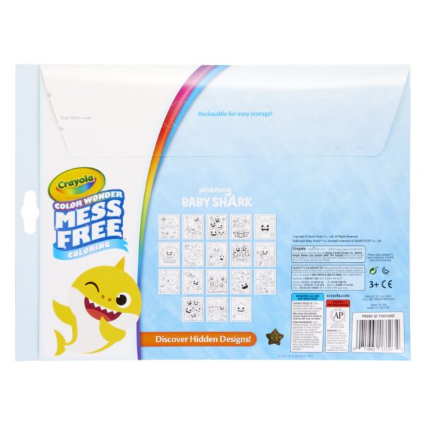 Color Wonder, Foldalope, Pinkfong, Baby Shark Color Wonder Mess Free Coloring Pad & Markers, Baby Shark, 2 Sets