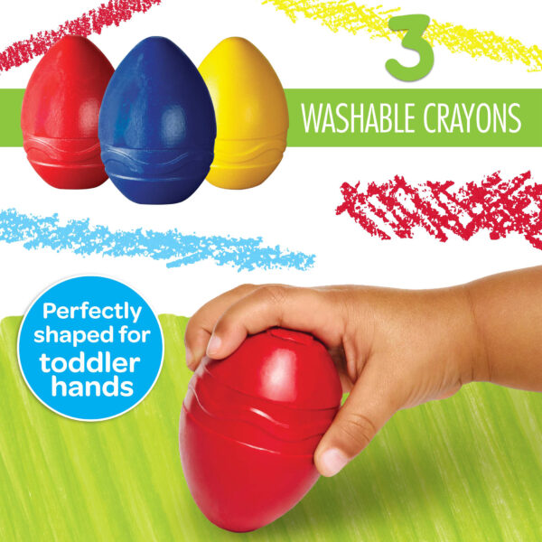 ERSBIN811450-3_1.jpg My First Crayola Washable Palm-Grasp Crayons, 3 Per Pack, 3 Packs