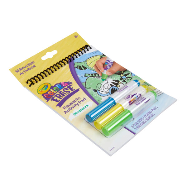 Color & Erase Reusable Activity Pad, Dinosaurs, Pack of 3