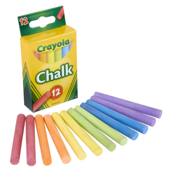 Chalk, 12ct, Multi Color Multi-Colored Children's Chalk, 12 Per Box, 36 Boxes