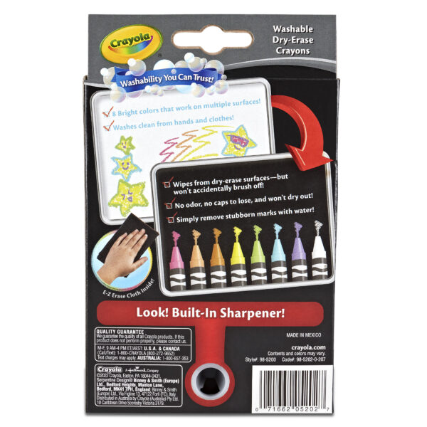 Dry Erase Washable Crayons, Bright Colors, 8 Per Pack, 6 Packs