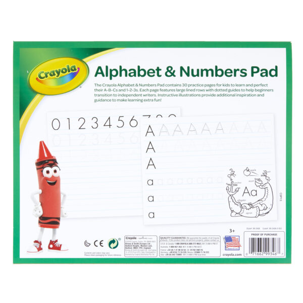 Alphabet & Numbers Pad, Pack of 12