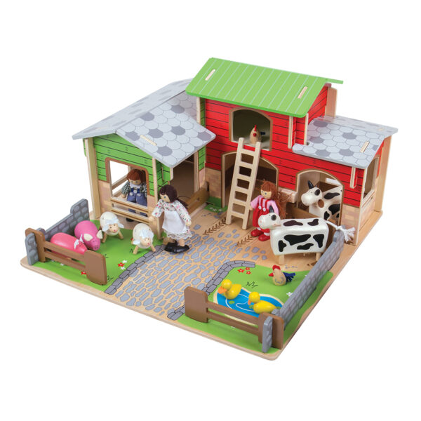Wooden Farm Animals, Set of 10
