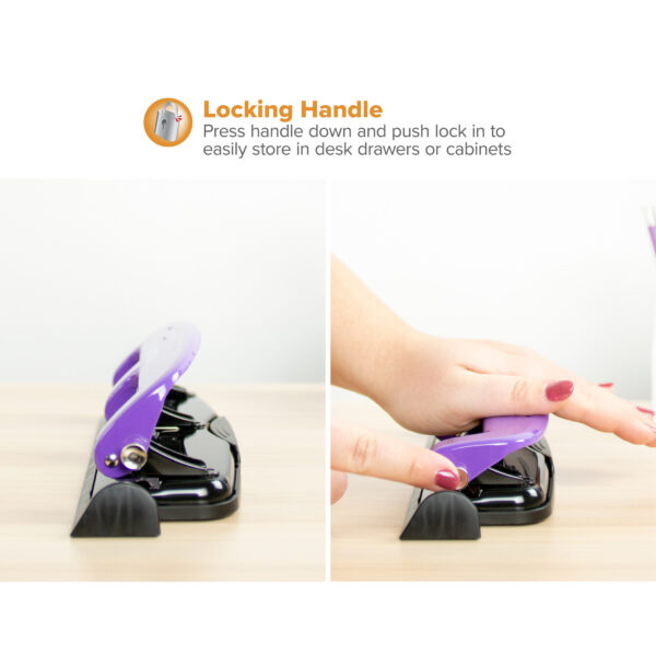 EZ Squeeze 3-Hole Punch, 12 Sheets, Purple