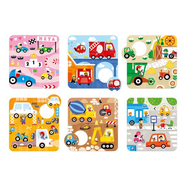 Match the Vehicles Puzzles, 6 Puzzles, Ages 2+