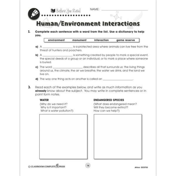 Africa Resource Book, Grade 5-8