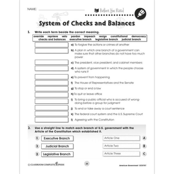 American Government Resource Book, Grade 5-8