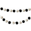 Black & White Pom-Pom Garland, 12 Feet, 2 Per Pack, 3 Packs