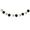 Black & White Pom-Pom Garland, 12 Feet, 2 Per Pack, 3 Packs
