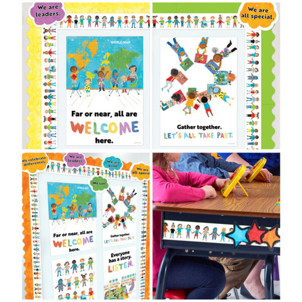 All Are Welcome Kids Straight Borders, 36 Feet Per Pack, 6 Packs