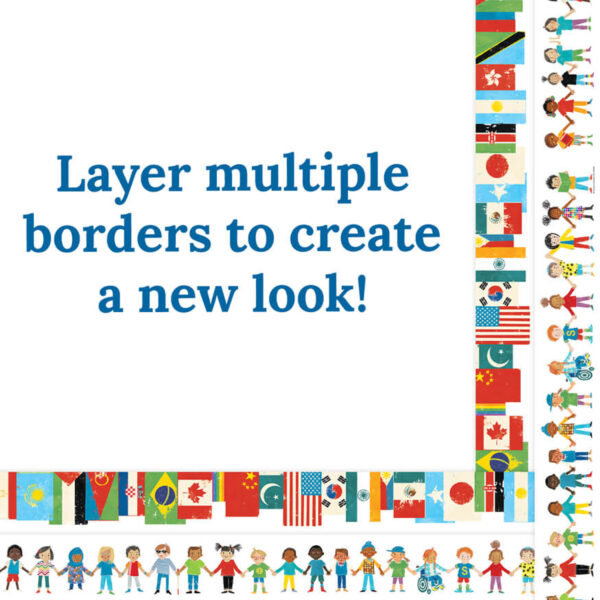 All Are Welcome Kids Straight Borders, 36 Feet Per Pack, 6 Packs