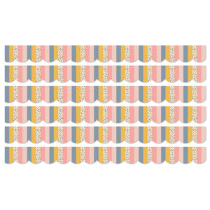 We Belong Stripes Scalloped Borders Per Pack, 39 Feet Per Pack, 6 Packs