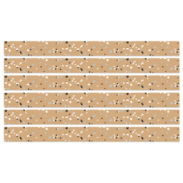 We Belong Speckled Kraft Paper Straight Borders Per Pack, 36 Feet Per Pack, 6 Packs