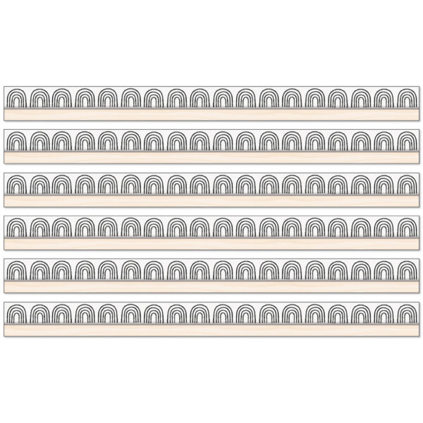 Creatively Inspired Rainbows Straight Borders, 36 Feet Per Pack, 6 Packs