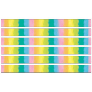 Creatively Inspired Watercolor Straight Borders, 36 Feet Per Pack, 6 Packs