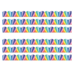 We Stick Together Rainbow Burst Scalloped Bulletin Board Borders, 39 Feet Per Pack, 6 Packs
