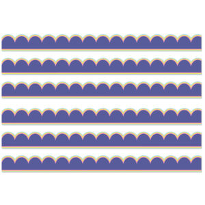 We Stick Together Pop of Purple Scalloped Bulletin Board Borders, 39 Feet Per Pack, 6 Packs