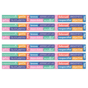 We Stick Together Positive Words Straight Bulletin Board Borders, 36 Feet Per Pack, 6 Packs