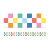 We Stick Together Checkered Rainbow Straight Bulletin Board Borders, 36 Feet Per Pack, 6 Packs