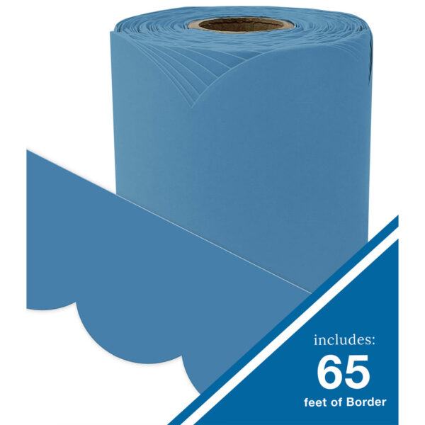 Rolled Scalloped Bulletin Board Border, Ocean Blue, 65 Feet, Pack of 3