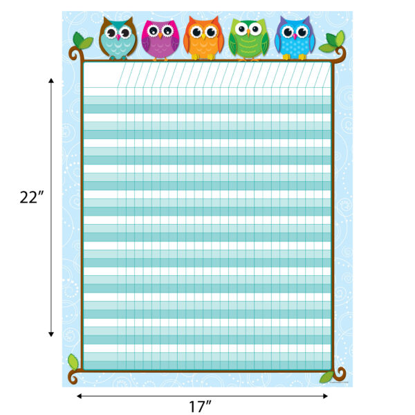 Colorful Owls Incentive Chart, Pack of 6