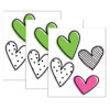 Kind Vibes Jumbo Doodle Hearts Cut-Outs, 12 Per Pack, 3 Packs