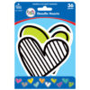 Kind Vibes Doodle Hearts Cut-Outs, 36 Per Pack, 3 Packs