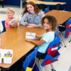 Chairback Buddy Pocket Chart, Blue-Red, Pack of 2