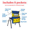 Chairback Buddy Pocket Chart, Blue-Yellow, Pack of 2