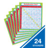Multiplication Sticker Pack, Grade PK-5, 24 Per Pack, 12 Packs