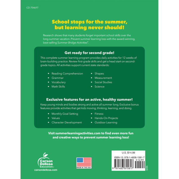 ERSCD-704697_1.jpg Summer Bridge Activities Workbook, Grade 1-2, Paperback