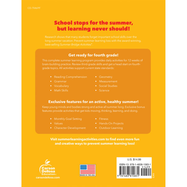 Summer Bridge Activities Workbook, Grade 3-4, Paperback