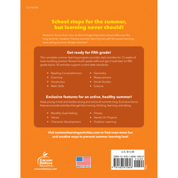 ERSCD-704700_3.jpg Summer Bridge Activities Workbook, Grade 4-5, Paperback