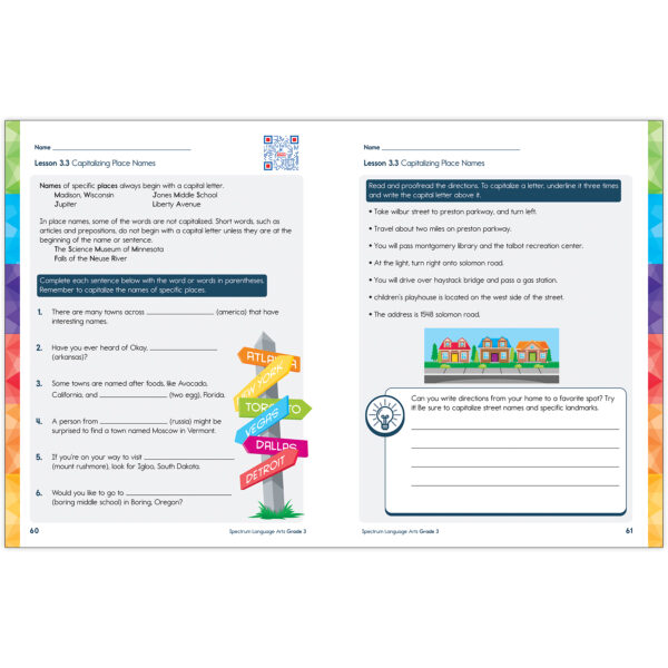 Spectrum Language Arts Workbook, Grade 3
