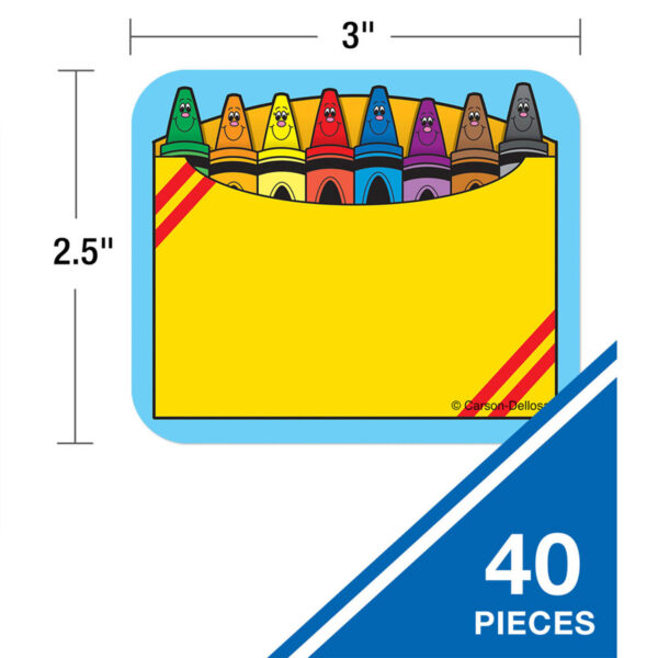 Crayon Box Name Tags, 40 Per Pack, 6 Packs